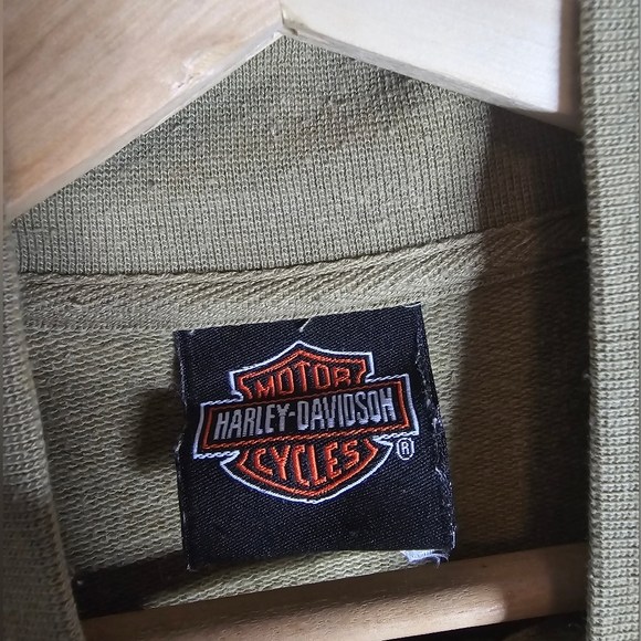 Women's Harley Davidson Embroidered Full-Zip Sweater in Green, Size XL - Picture 6 of 10